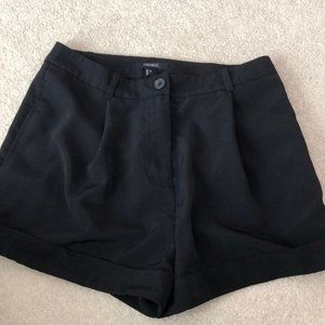 Forever 21 Black Cloth Pleated Shorts